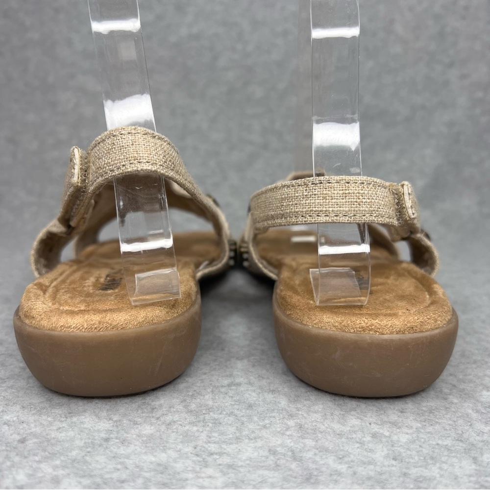 Minnetonka Womens 8 Wide Silvie Slingback Sandals Western Boho Natural Vegan New - Picture 5 of 12